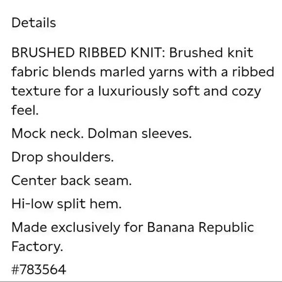 Banana Republic Brushed Marled Mock-Neck Sweatshirt - Picture 4 of 7